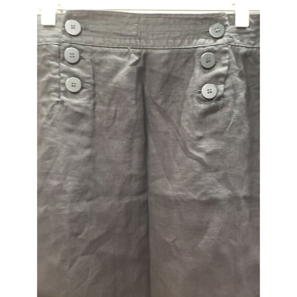 Max Studio Black Linen Skirt With Button Accents, Short, Women's Size 10 - Picture 3 of 5